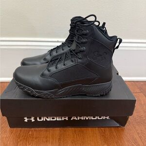 NWT Size 9.5 Under Armour StellarZip Waterproof Black Tactical Boots